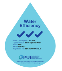 PUB water efficiency label for shower