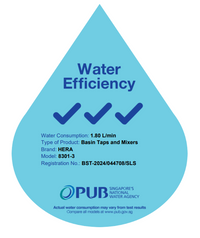 PUB water efficiency label for shower