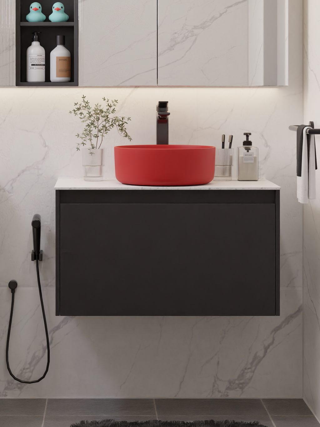 HERA 46 Vanity Cabinet Matt Black