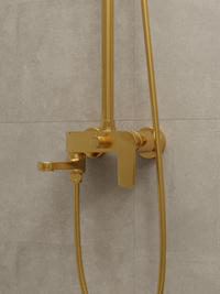  Rainshower System with Single-lever Shower Mixer Set 8203 Matt Gold 