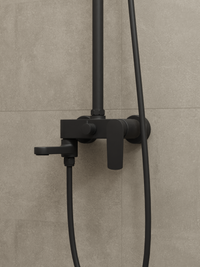 Single-lever Shower Mixer Set 8203 Matt Black | Round Rain Shower Head