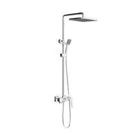 HERA Rainshower System with Single-lever Shower Mixer Set 8303 Chrome | Square Rain Shower Head