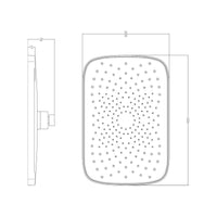 Dimension of  Single-lever Shower Mixer Set 8303 Rose Gold | Square Rain Shower Head